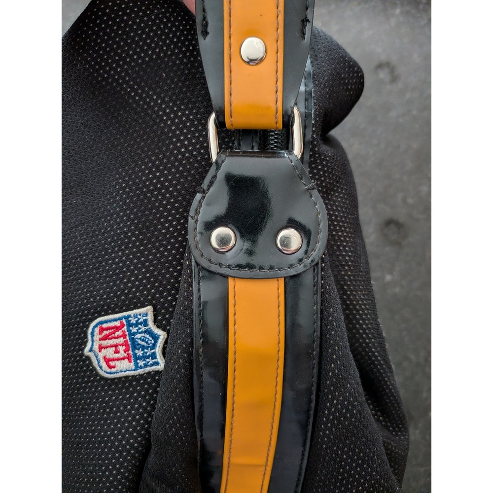 NFL Pittsburgh Steelers Hobo Bag Littleearth Black Yellow Mesh Shoulder Purse - Picture 7 of 16